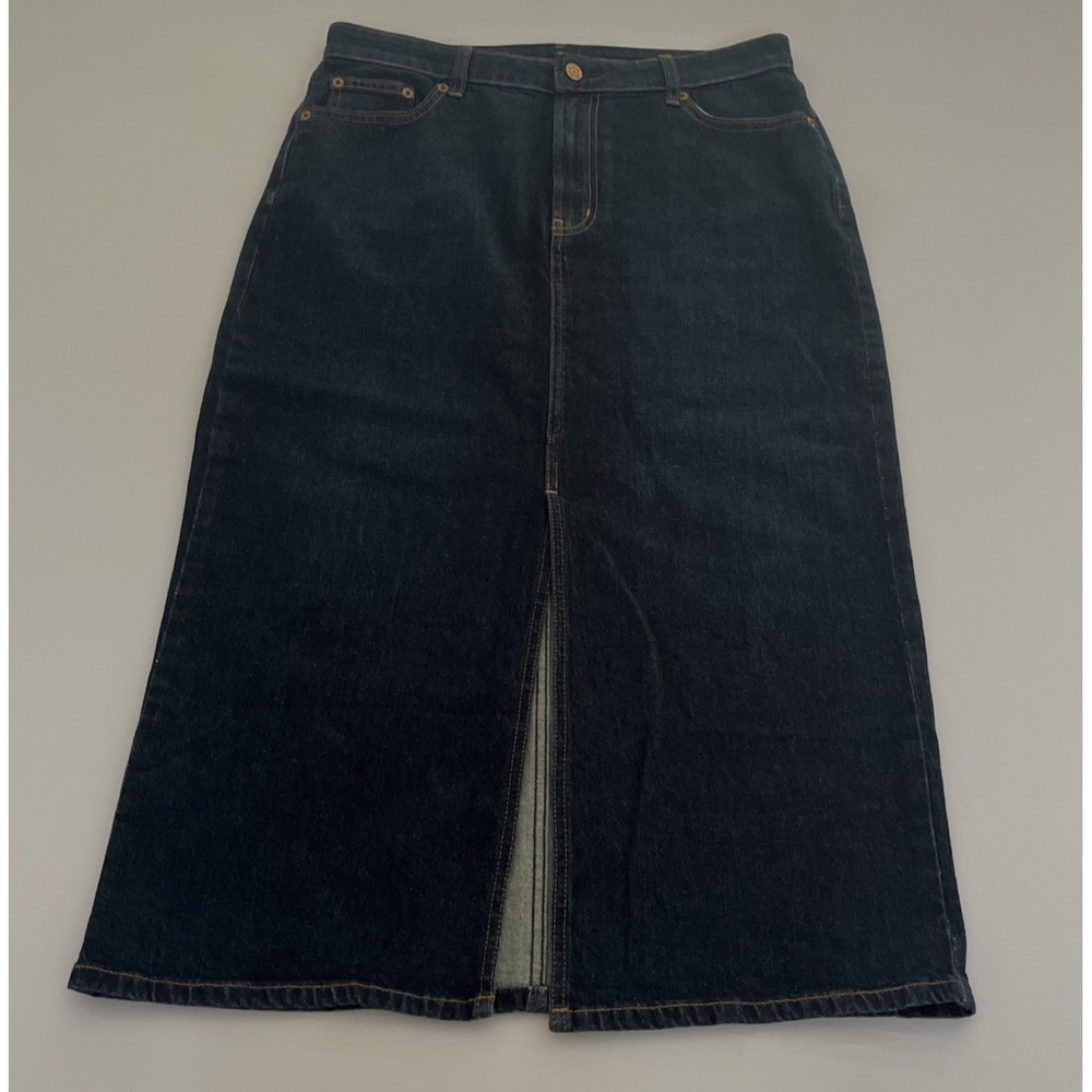 Gap Icon Denim Maxi Split Front Skirt Dark Wash Indigo 29 8 826729-00